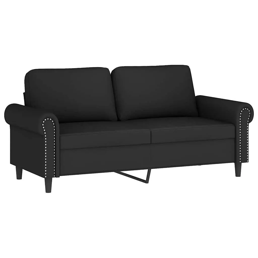 3 Piece Sofa Set Cushions Black Velvet Living Room Furniture