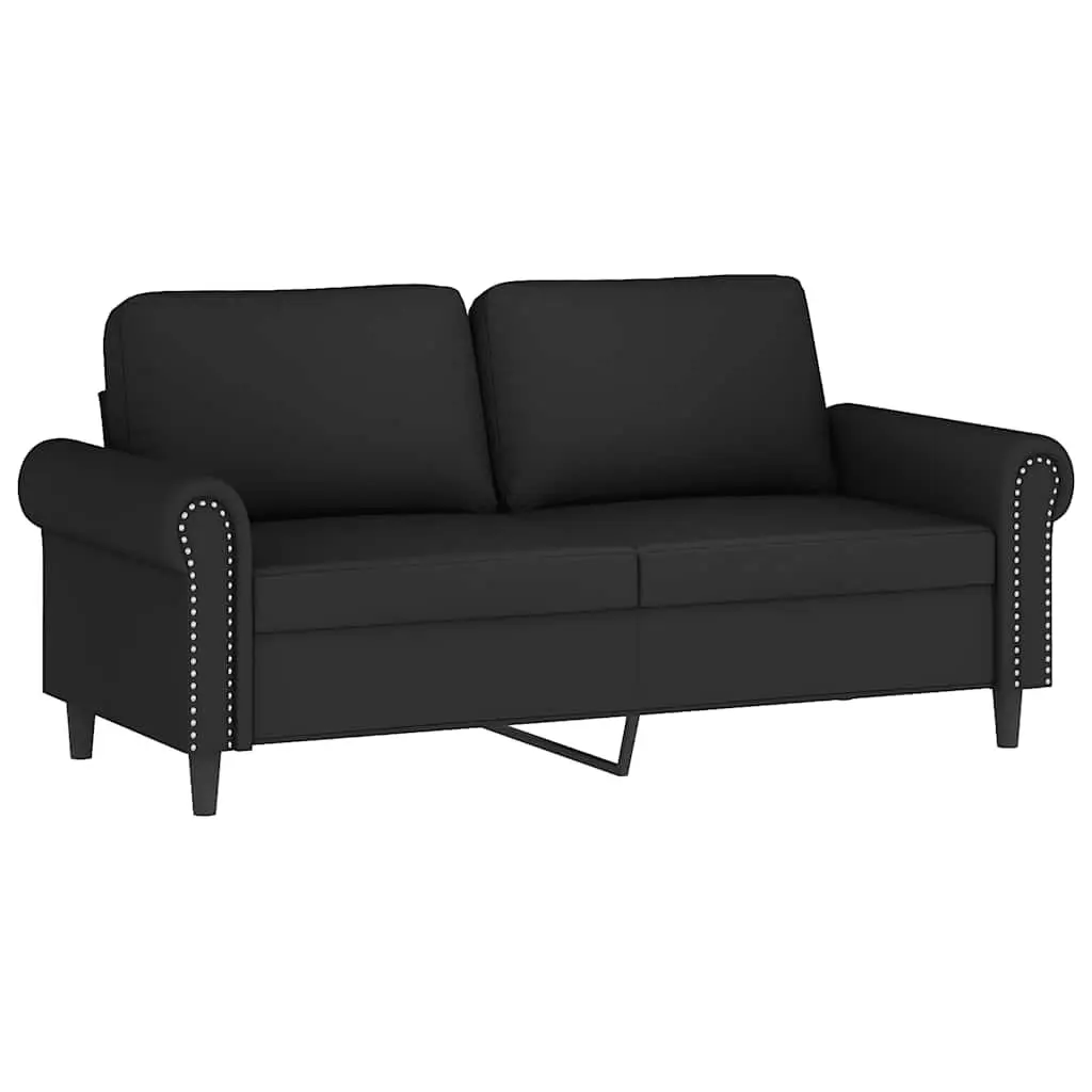 2 Piece Sofa Set Black Velvet Couch Living Room Furniture