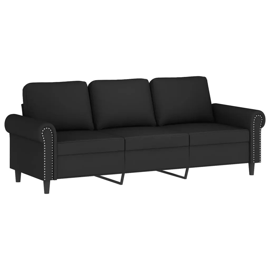 Sofa Set Living Room Couch 2 Piece Black Velvet
