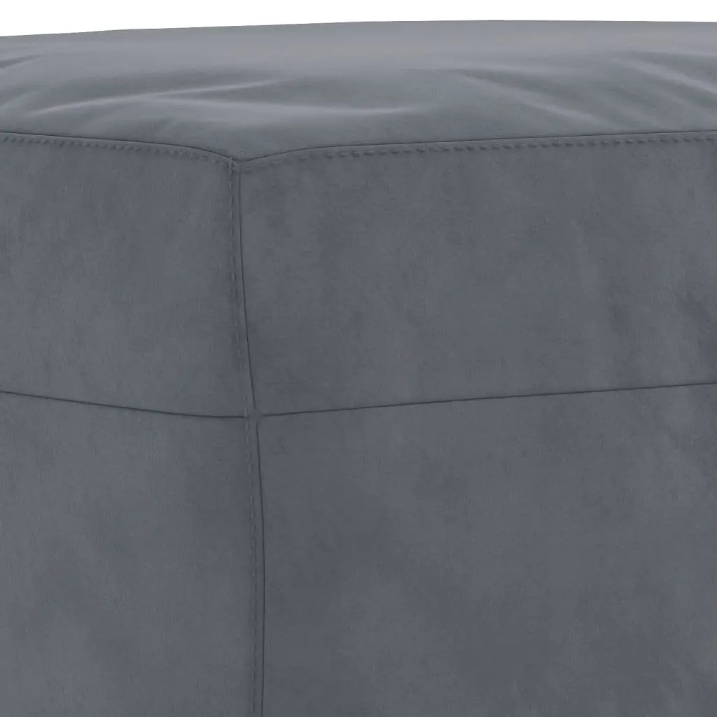 Grey Velvet Sofa Set with Footstool