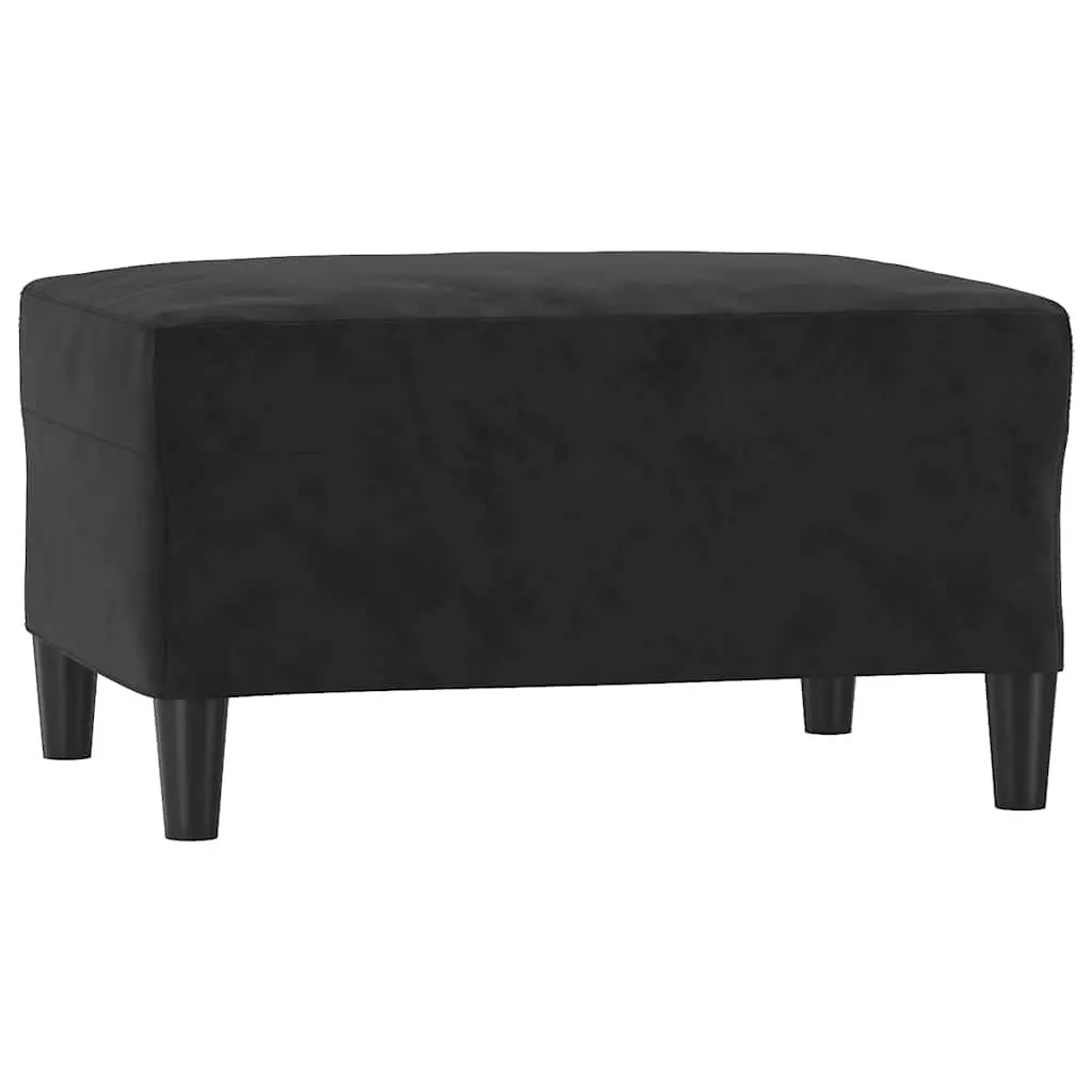 3 Piece Sofa Set Black Velvet Living Room