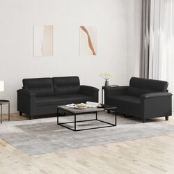 Comfortable and Affordable 2 Piece Sofa Set in Black