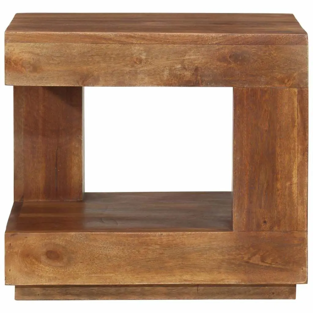 Coffee Table Vintage Style 45x45x40 cm Solid Acacia Wood with Storage Shelf Brown