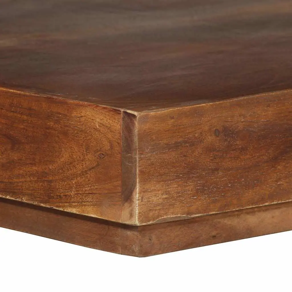 Coffee Table Vintage Style 45x45x40 cm Solid Acacia Wood with Storage Shelf Brown