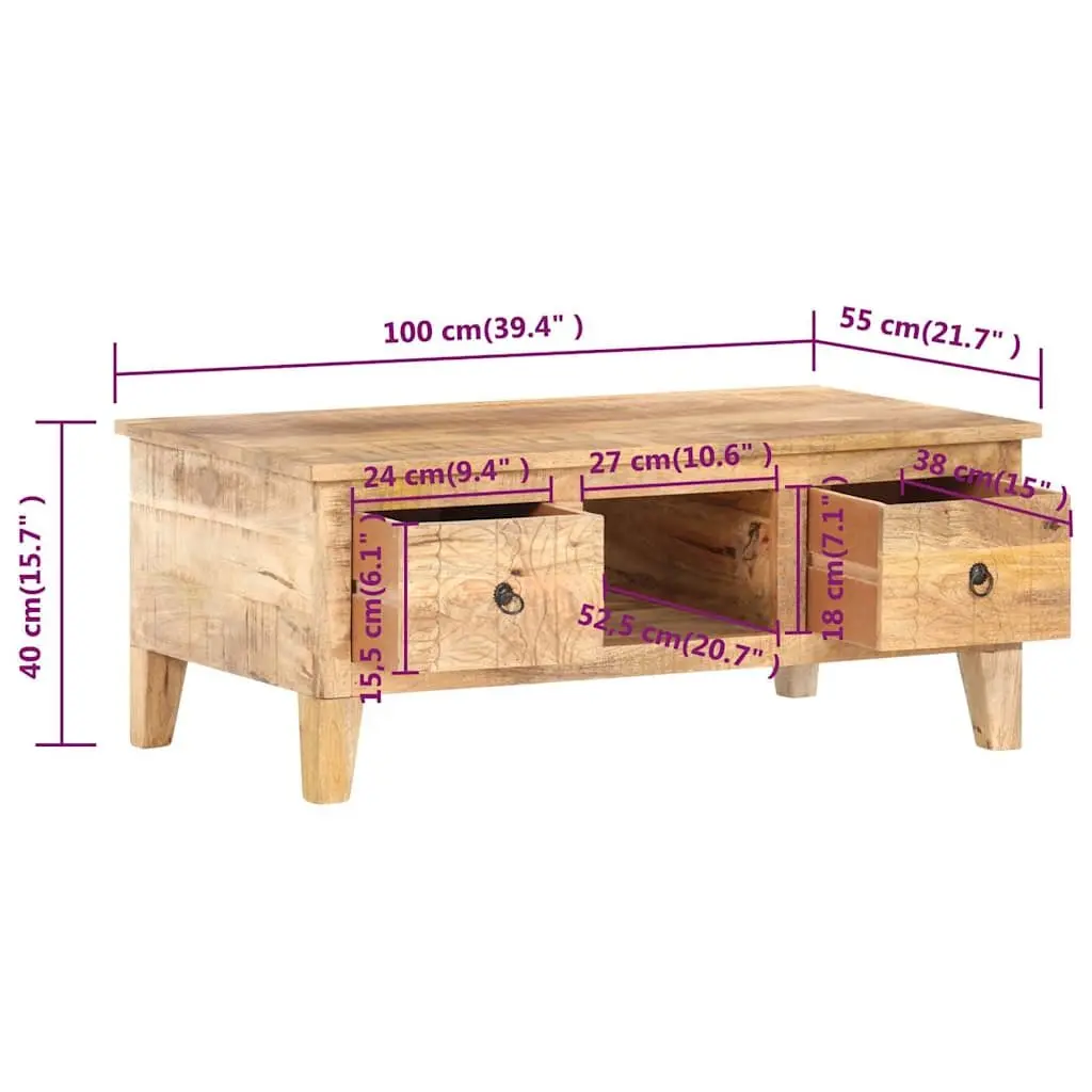 Coffee Table Living Room Storage 100x55x40 cm Brown