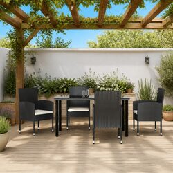 Comfortable 5 Piece Garden Dining Set with Cushions