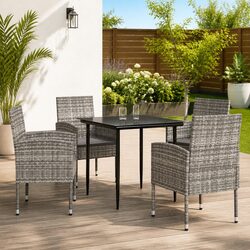 Comfortable 5-Piece Outdoor Dining Set in Grey
