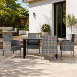 Comfortable 5 Piece Grey Dining Set for Your Outdoors
