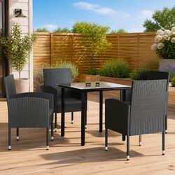 Comfortable 5 Piece Outdoor Dining Set in Black