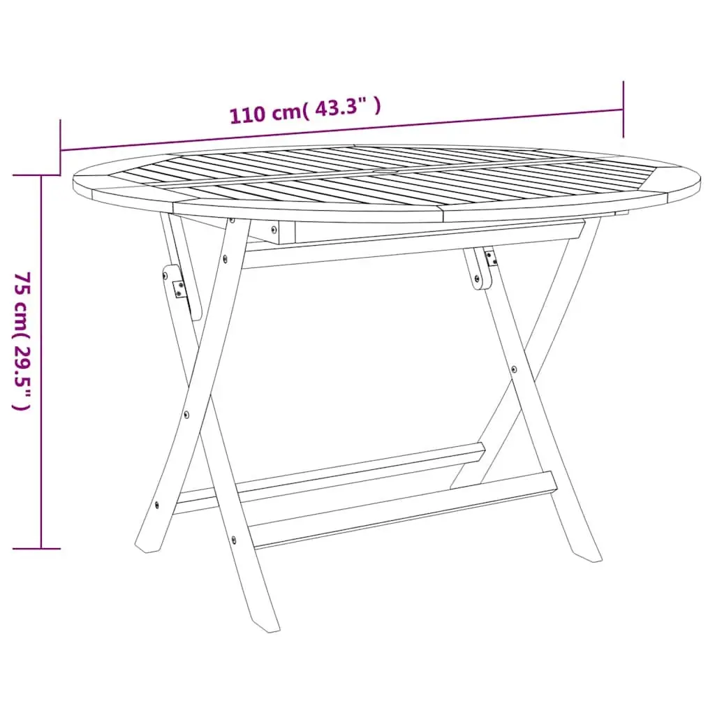 Outdoor Furniture Set 5 Piece Solid Acacia Wood Folding Dining Table Brown