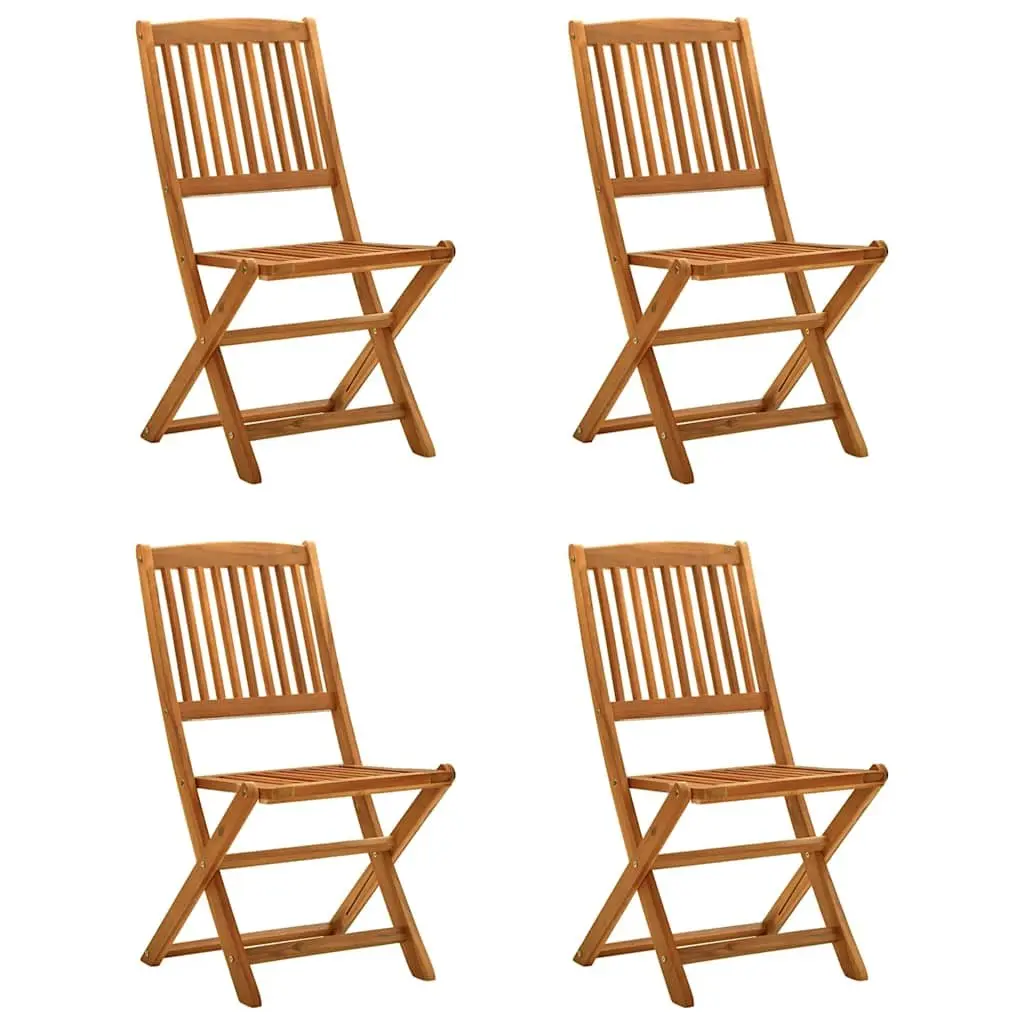 Outdoor Furniture Set 5 Piece Solid Acacia Wood Folding Dining Table Brown