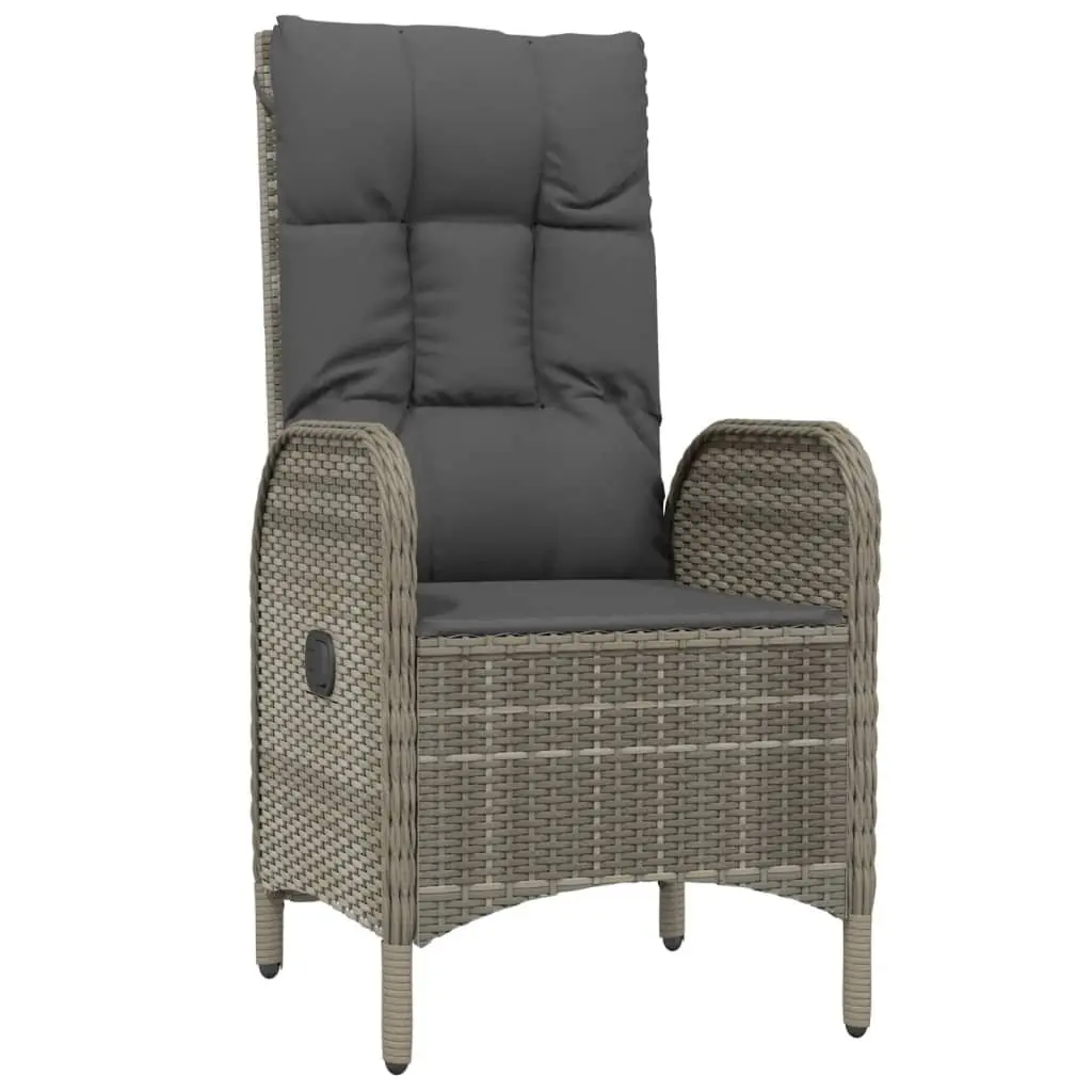 Garden Dining Set Outdoor Furniture 4 Piece Grey Poly Rattan Table Chairs Bench