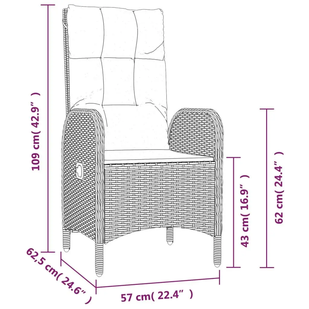 Garden Dining Set Outdoor Furniture 4 Piece Grey Poly Rattan Table Chairs Bench