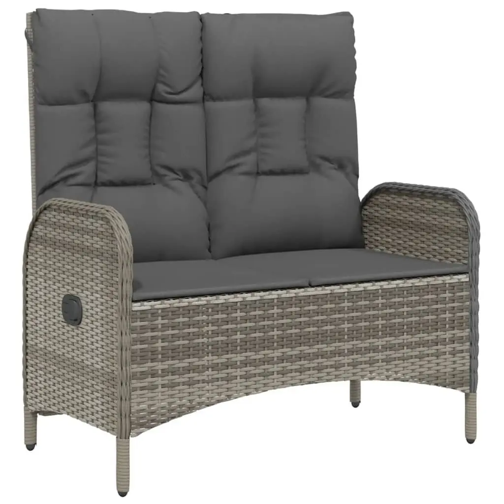 Garden Dining Set Outdoor Furniture 4 Piece Grey Poly Rattan Table Chairs Bench
