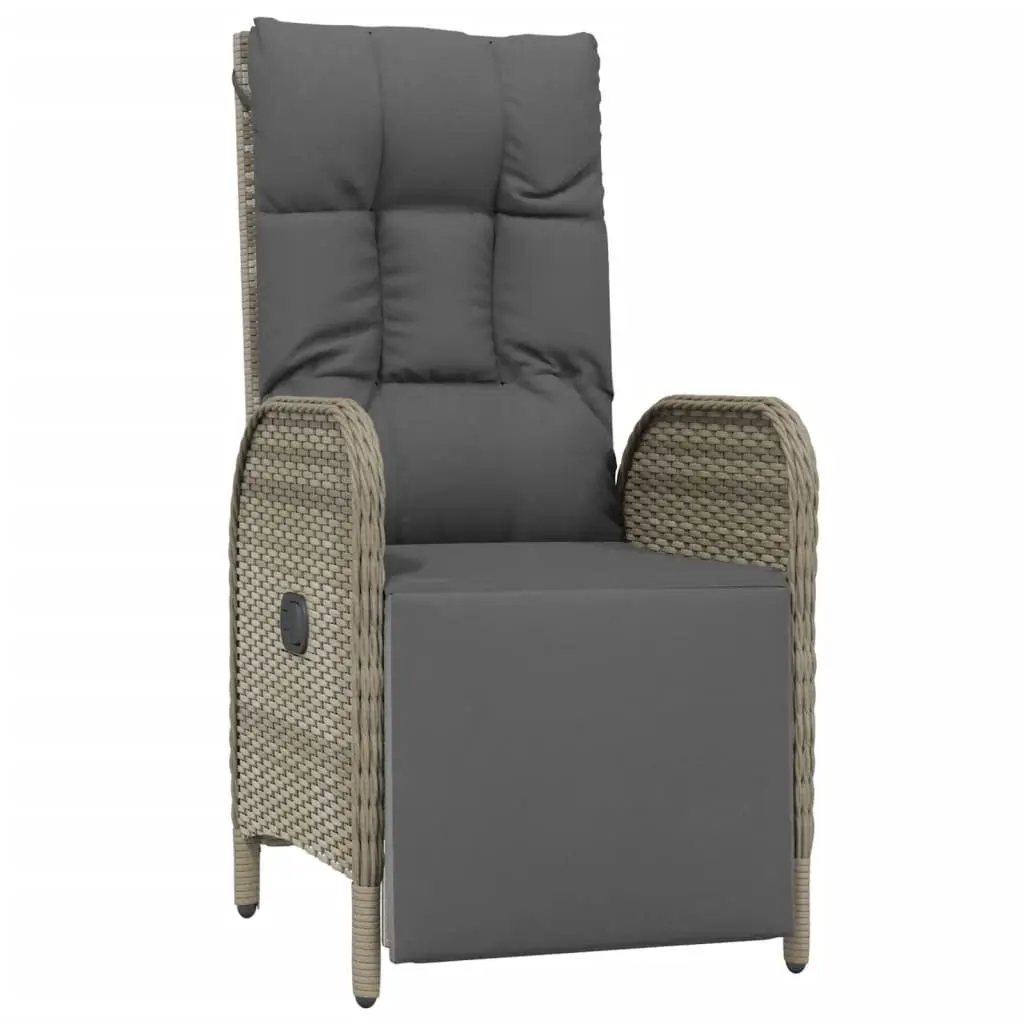 4 Piece Garden Dining Set Grey Poly Rattan Outdoor Patio Furniture