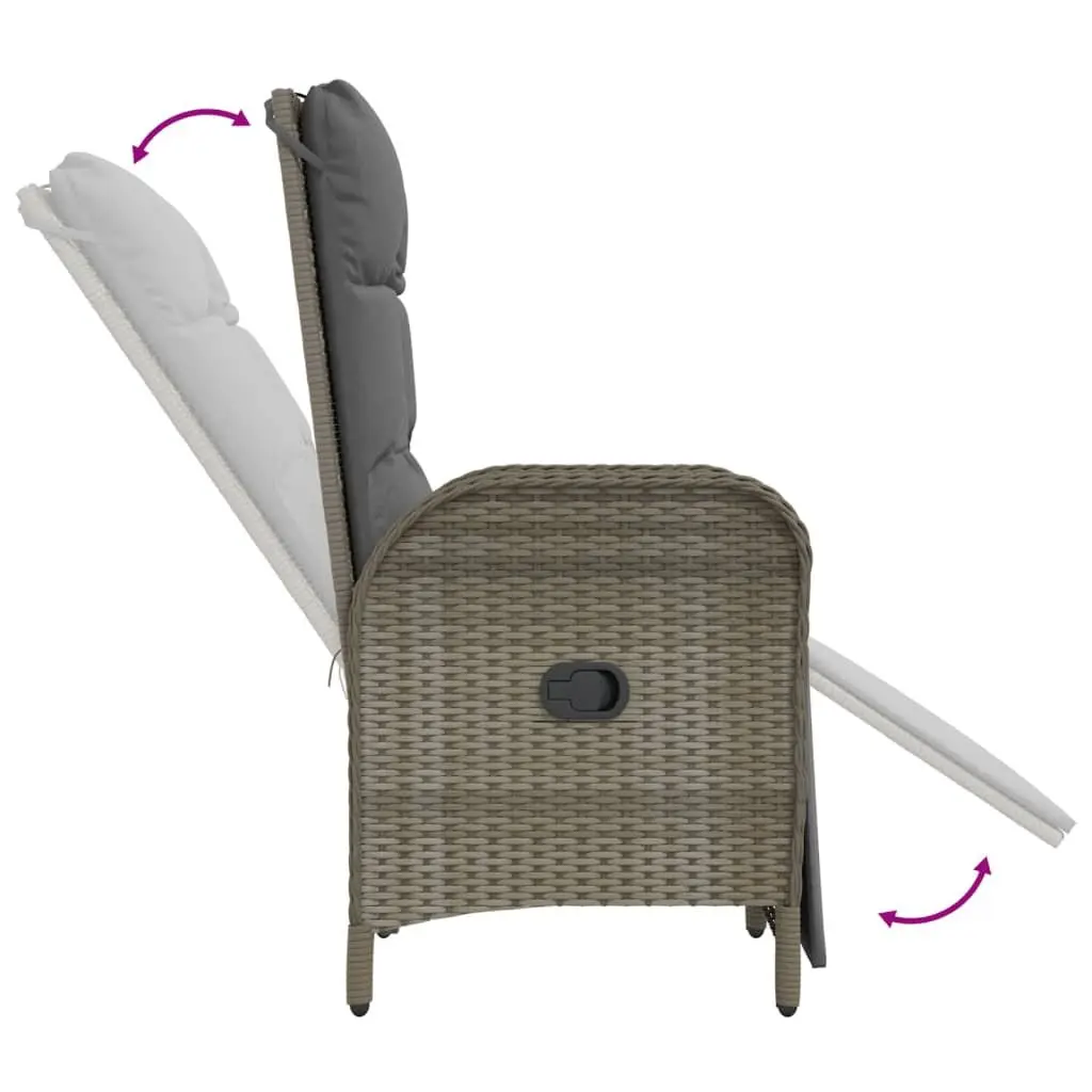4 Piece Garden Dining Set Grey Poly Rattan Outdoor Patio Furniture