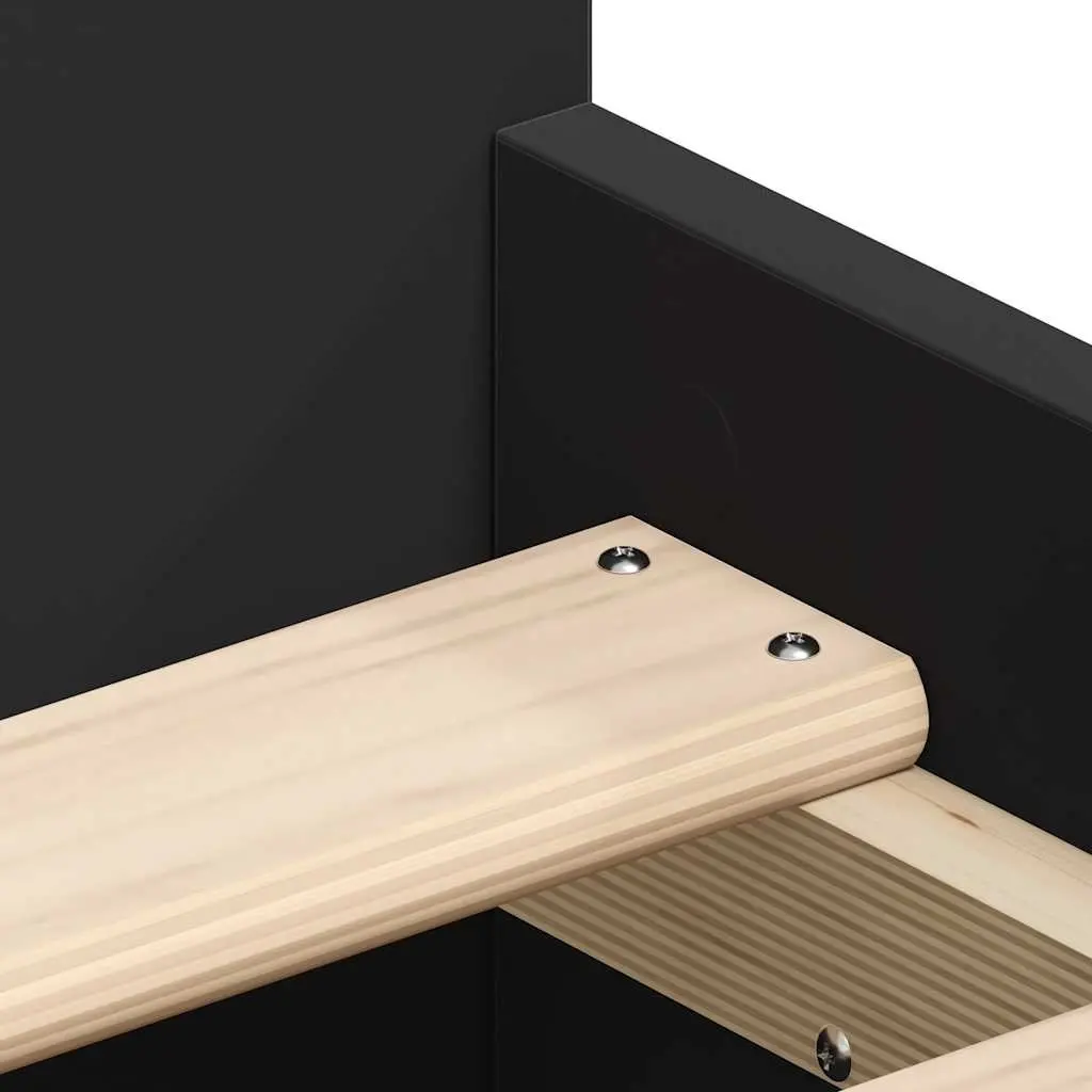 Black Bed Frame 90x190 cm with Ample Storage
