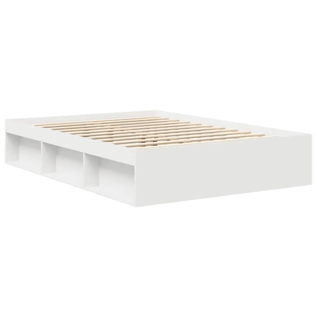 Bed Frame White 135x190 cm Modern Storage Platform