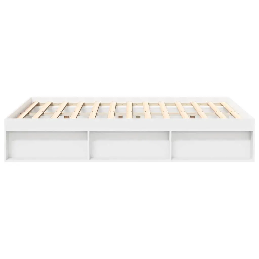 Bed Frame White 135x190 cm Modern Storage Platform
