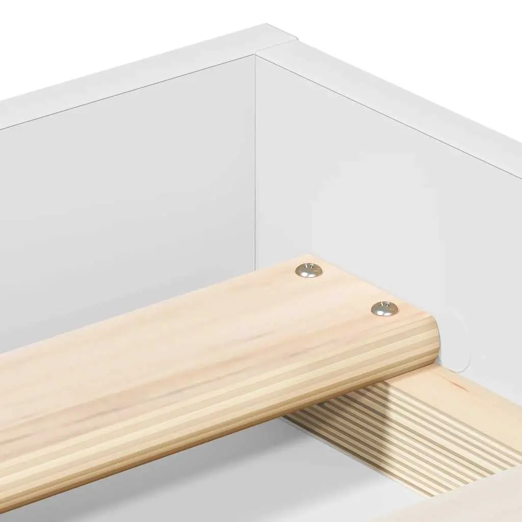 Bed Frame White 135x190 cm Modern Storage Platform