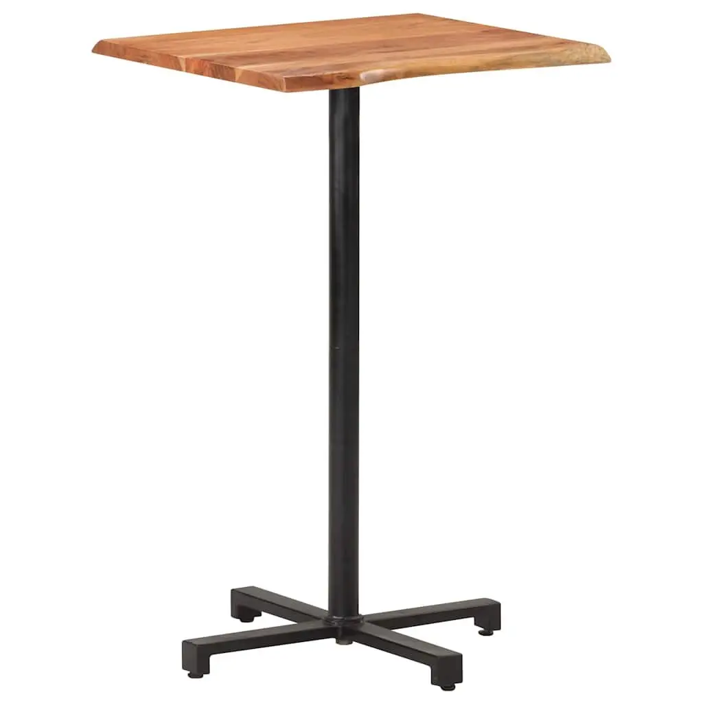 Bar Table Live Edge Solid Acacia Wood 60x60x110cm Brown Kitchen Dining Furniture