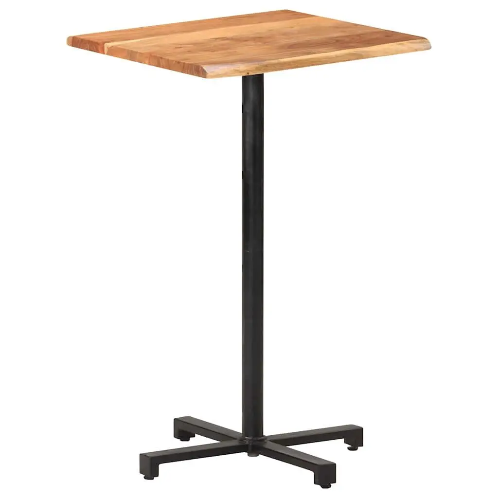 Bar Table Live Edge Solid Acacia Wood 60x60x110cm Brown Kitchen Dining Furniture
