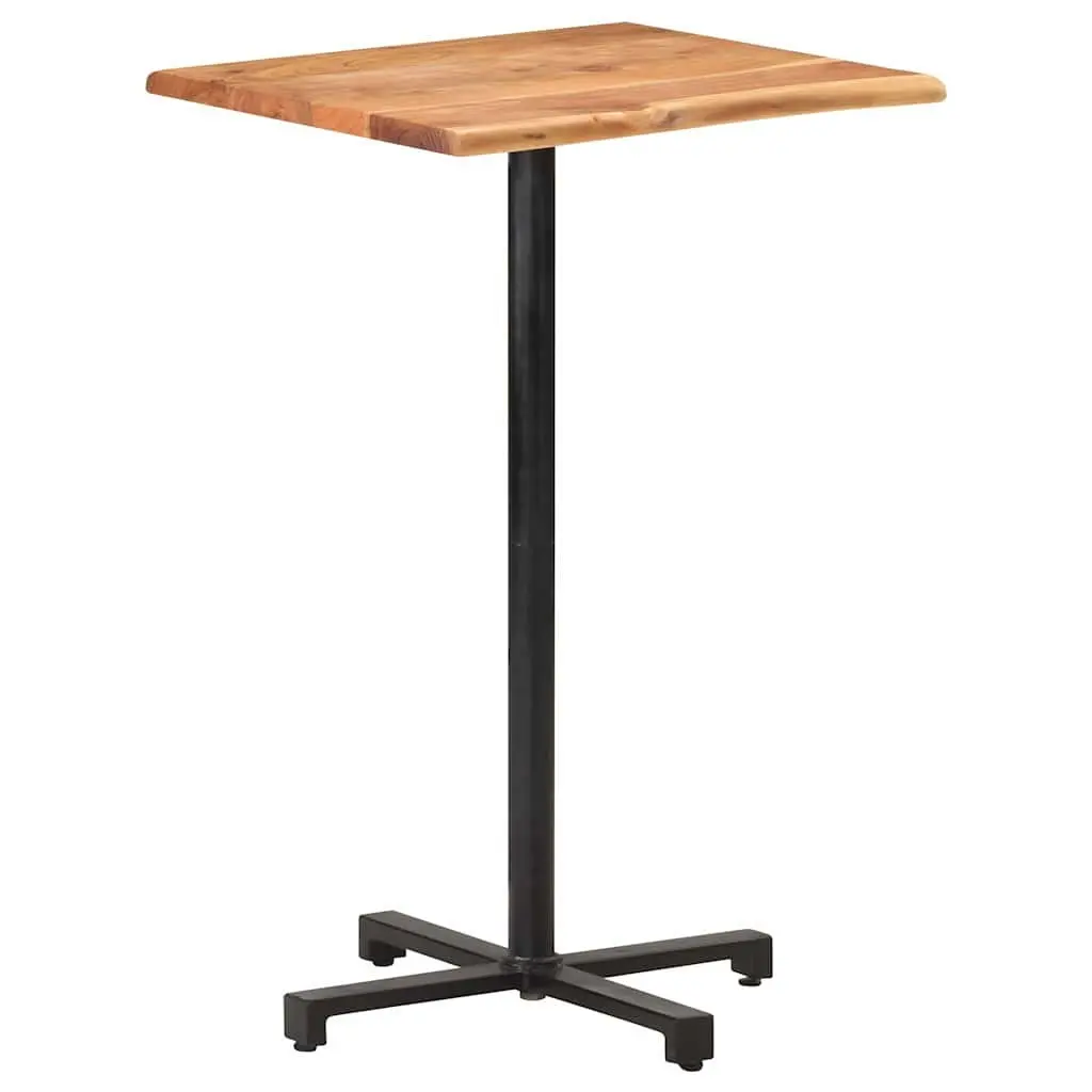 Bar Table Live Edge Solid Acacia Wood 60x60x110cm Brown Kitchen Dining Furniture