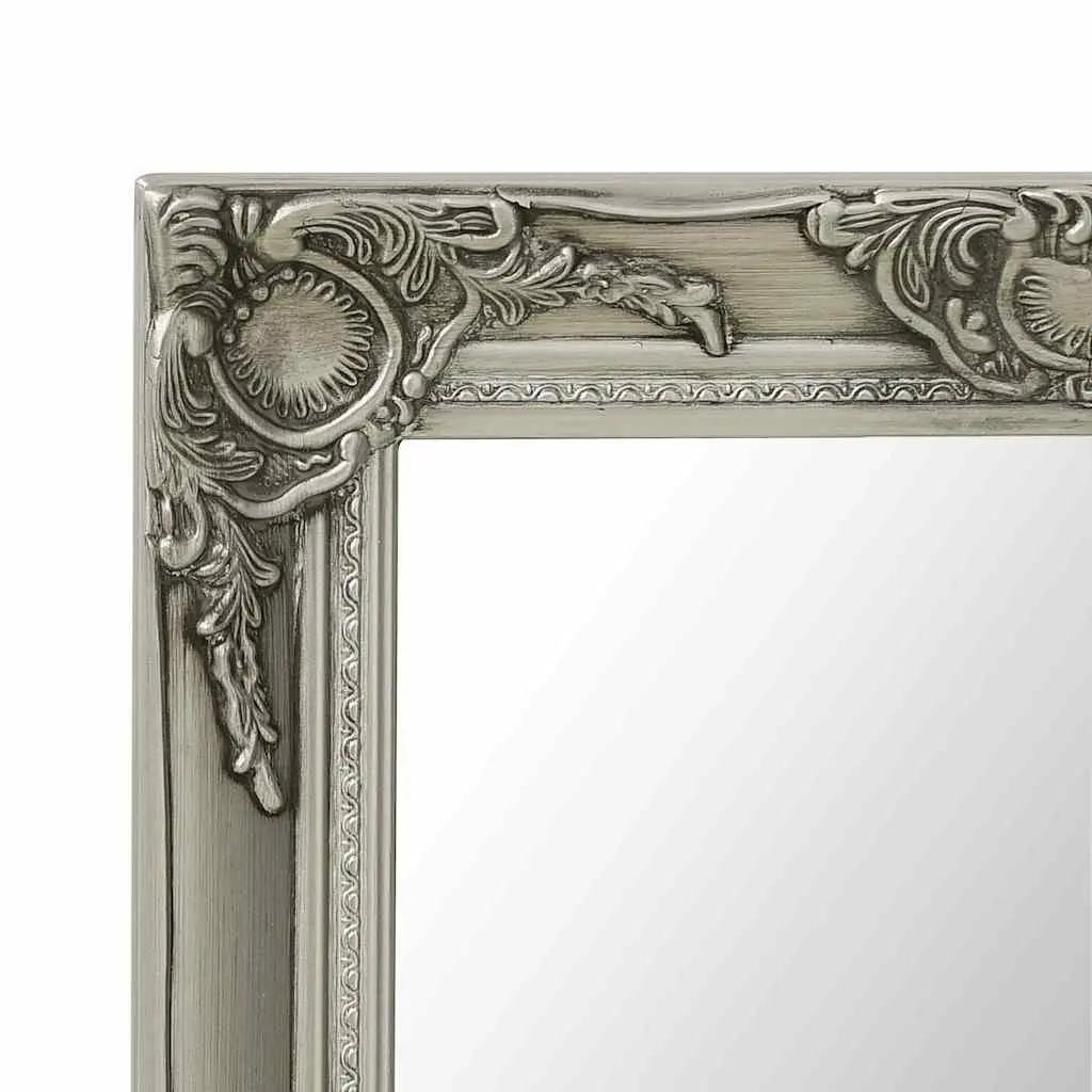 Wall Mirror Baroque Style Ornate Decorative 50x60 cm Silver