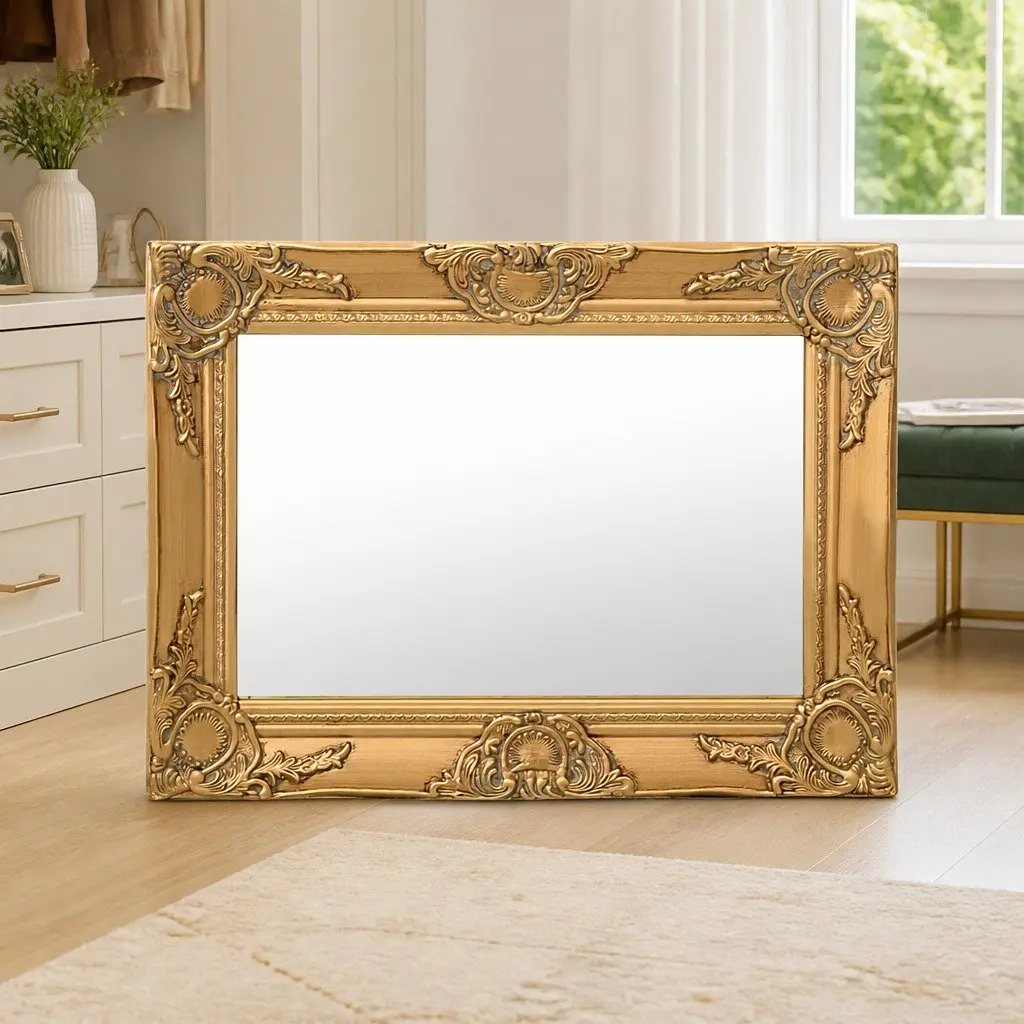 Baroque Wall Mirror Ornate Home Decor 60x40 cm Gold Frame