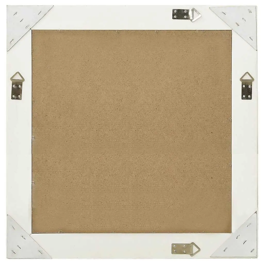 Wall Mirror Baroque Style 60x60 cm White Ornate Frame Decor