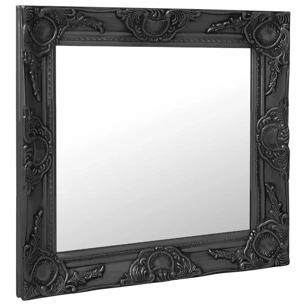 Wall Mirror Baroque Style 60x60 cm Black Decorative Frame Home Decor