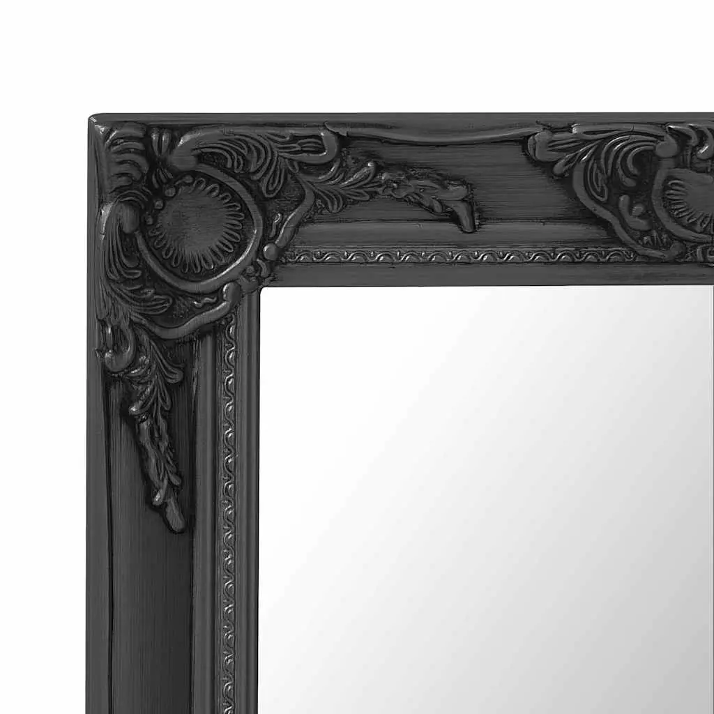 Wall Mirror Baroque Style 60x60 cm Black Decorative Frame Home Decor
