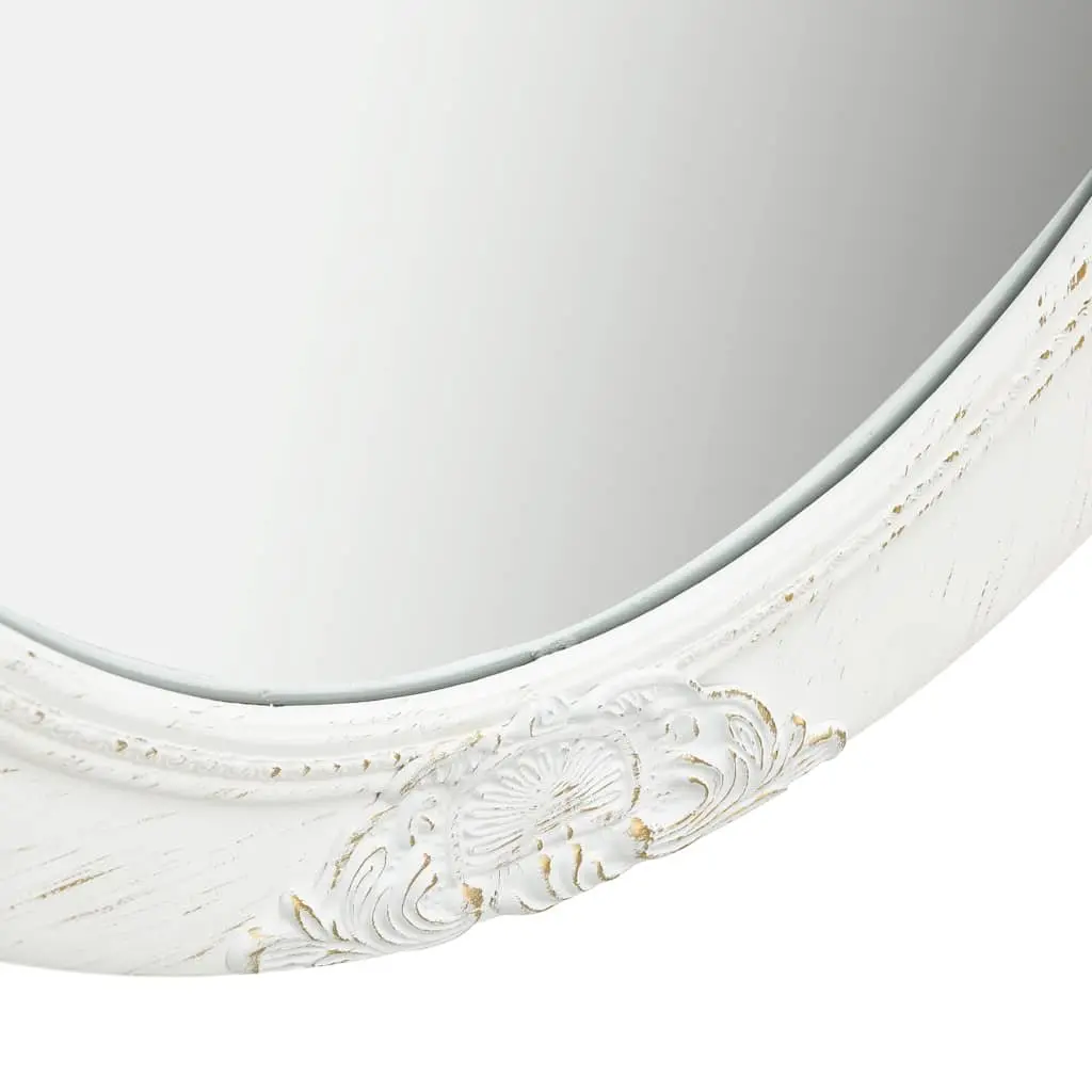 Wall Mirror Baroque Style 50x70 cm White Ornate Frame Decor