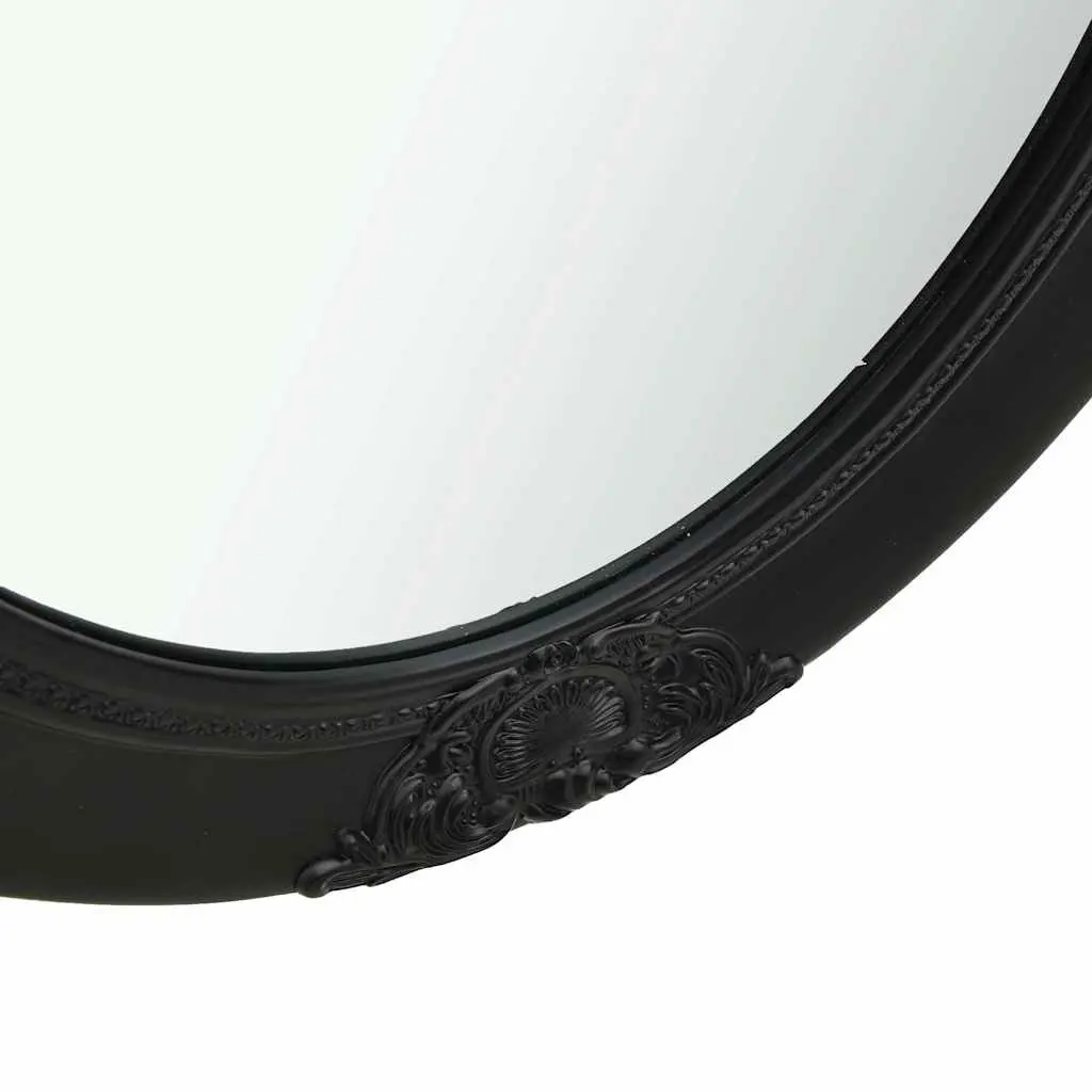 Wall Mirror Baroque Style 50x70 cm Black Ornate Frame Decor