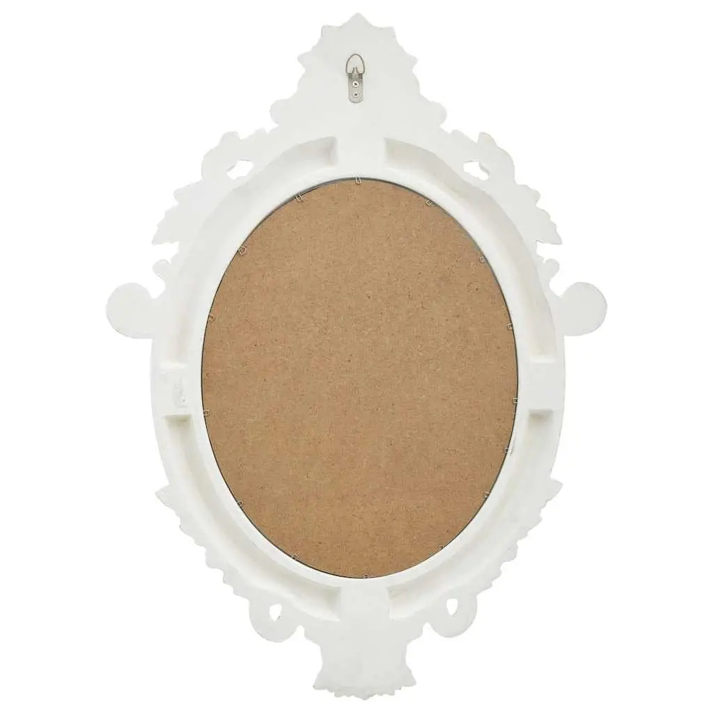 Wall Mirror Castle Style 56x76 cm White Ornate Frame Decor Dressing Room