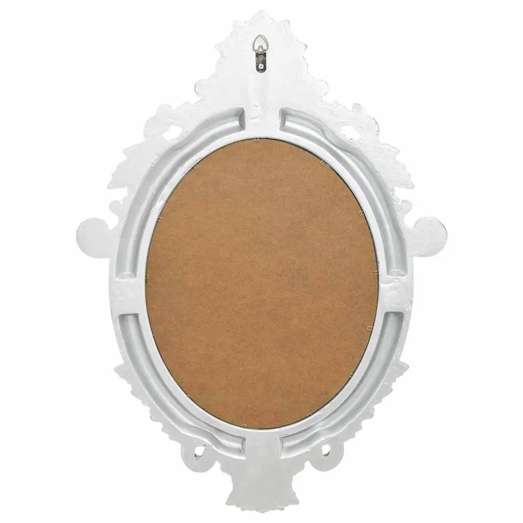 Ornate Silver Frame Wall Mirror Castle Style 56x76cm Decorative Home Accent