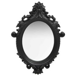 Reliable Black Ornate Wall Mirror with Castle Frame