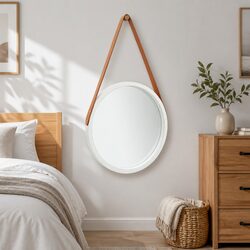 Practical 40cm Round Wall Mirror with Retro Design