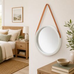 Reliable 40cm Round Mirror with Quality Wood Frame