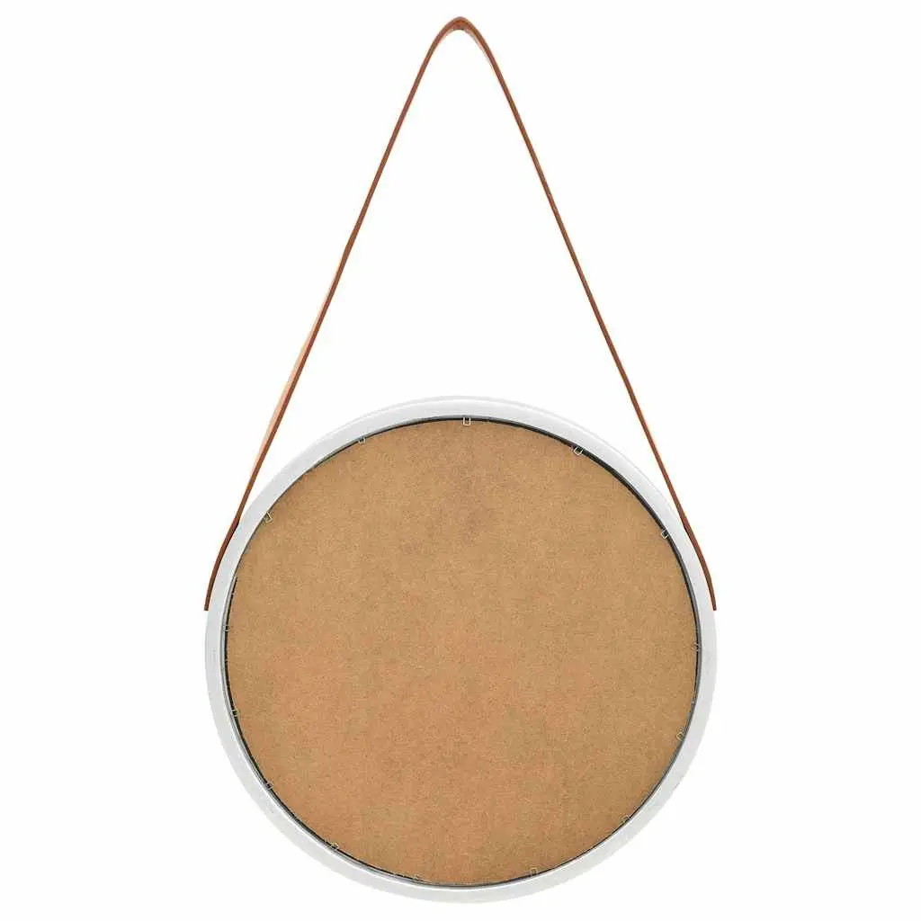 Round Wall Mirror 40cm Silver Hanging Decor Modern Retro
