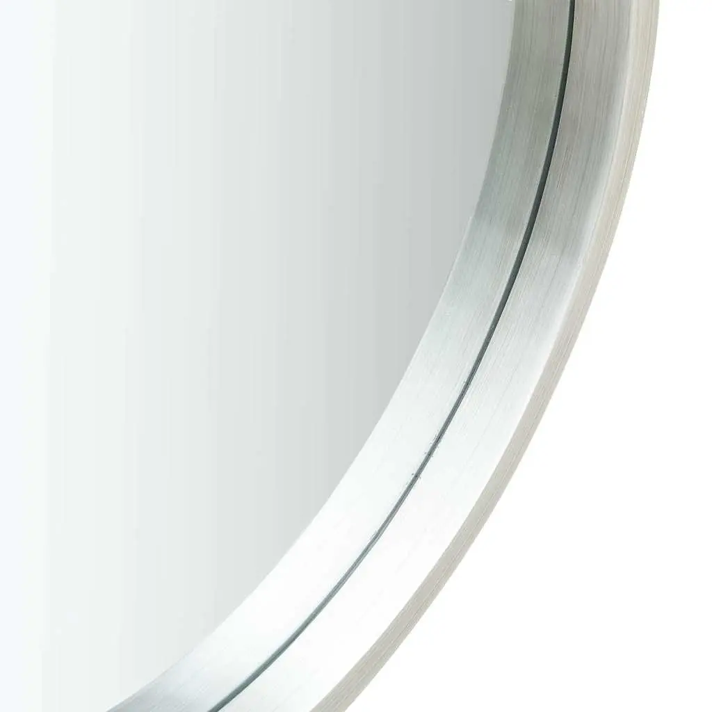 Round Wall Mirror 40cm Silver Hanging Decor Modern Retro