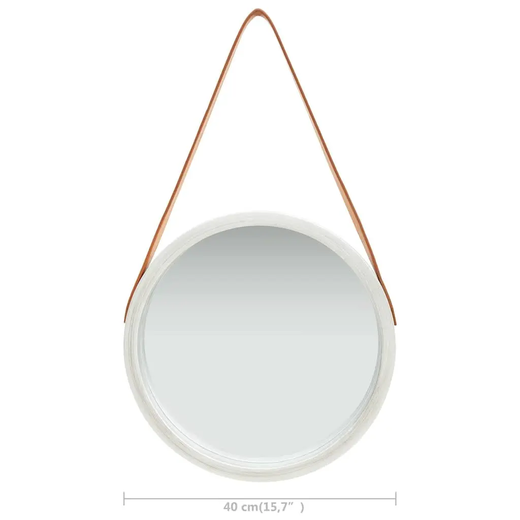 Round Wall Mirror 40cm Silver Hanging Decor Modern Retro