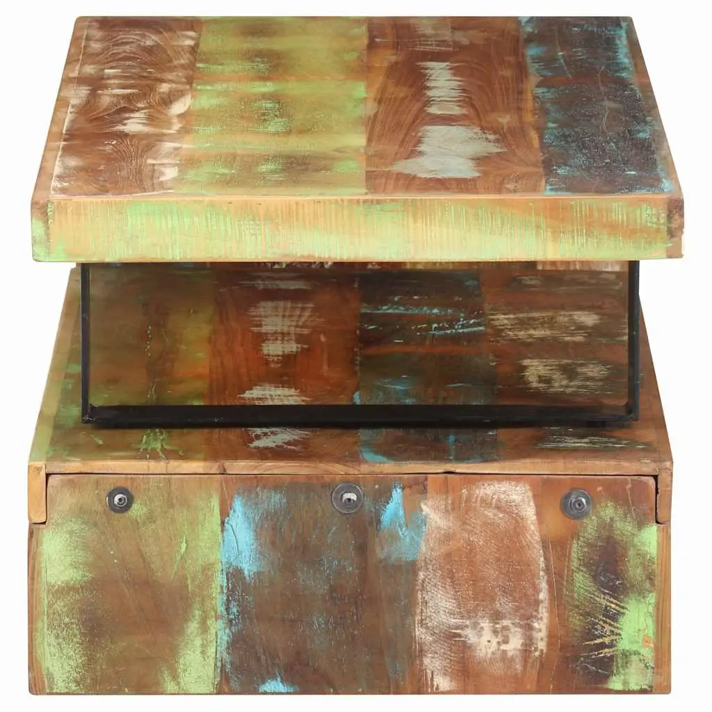 2 Piece Coffee Table Set Solid Reclaimed Wood Brown Living Room Accent Furniture