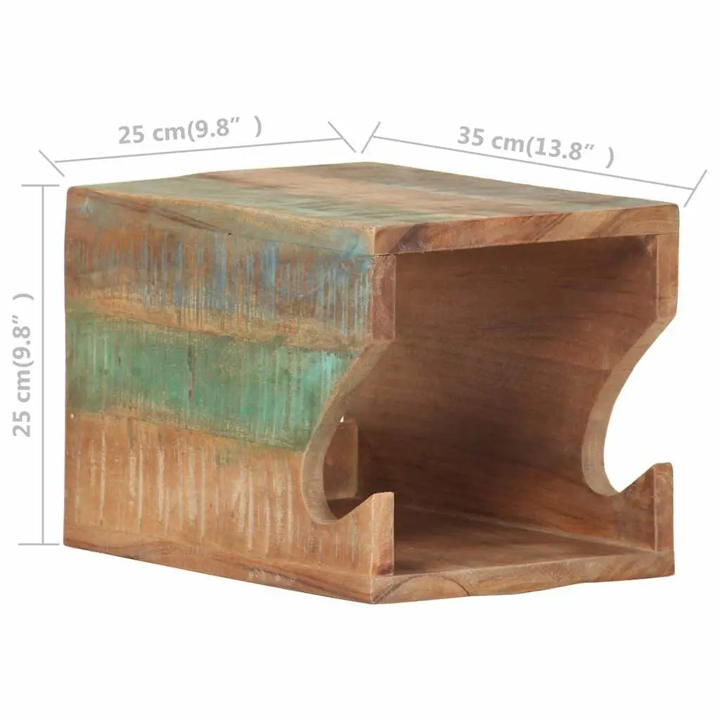 Wall Mounted Bicycle Rack 35x25x25 cm Reclaimed Wood Bike Storage Holder
