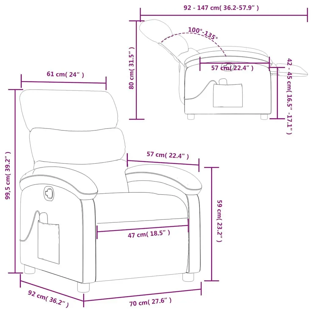 Grey Fabric Massage Chair with Stability