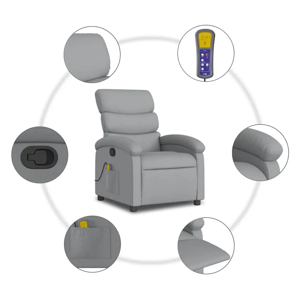 Grey Fabric Massage Chair with Stability