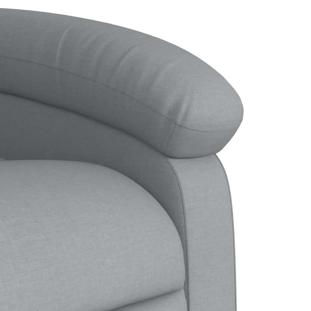 Electric Massage Recliner Chair Adjustable Grey Fabric Armchair with Footrest