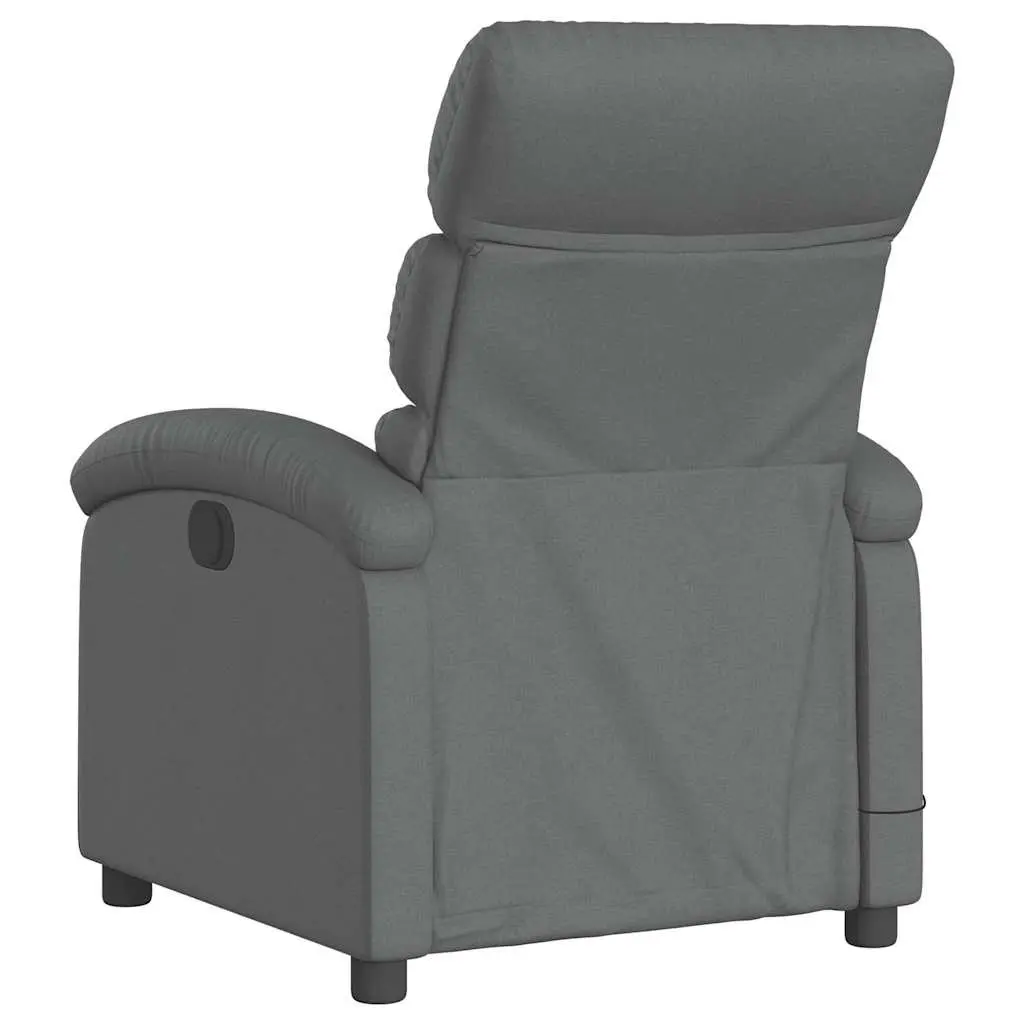 Electric Massage Recliner Chair Adjustable Grey Fabric Armchair Footrest