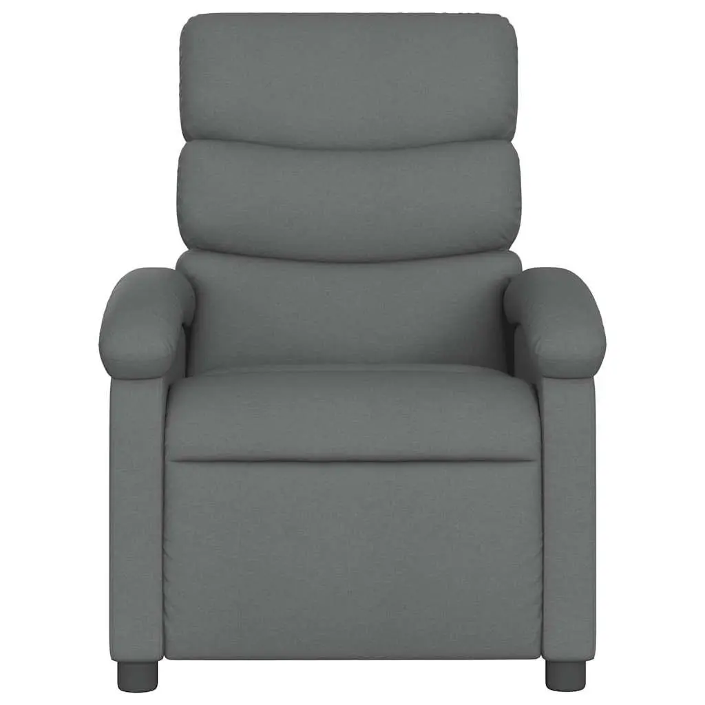 Electric Massage Recliner Chair Adjustable Grey Fabric Armchair Footrest