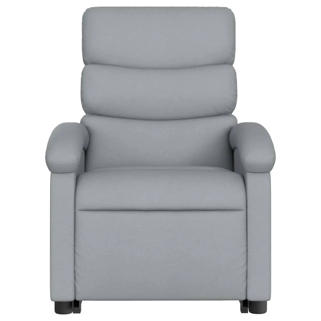 Stand Up Massage Recliner Chair Grey Fabric Power Lift Manual Recline Armchair